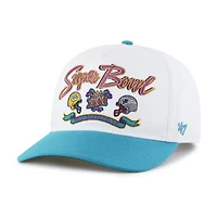 Men's '47 White/Aqua NFL Multi-Team Throwback Dueling Logos Adjustable Hitch Hat