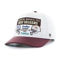 Men's '47 White/Brown NFL Multi-Team Throwback Dueling Logos Adjustable Hitch Hat