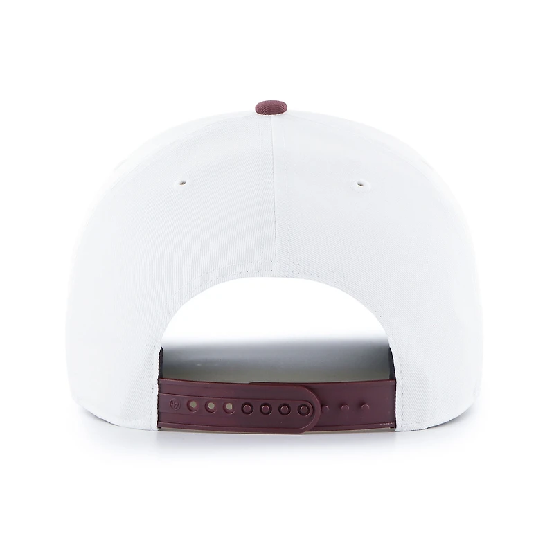 Casquette homme '47 blanche/marron NFL multi-équipes rétro avec logos duels et système de réglage de la hauteur