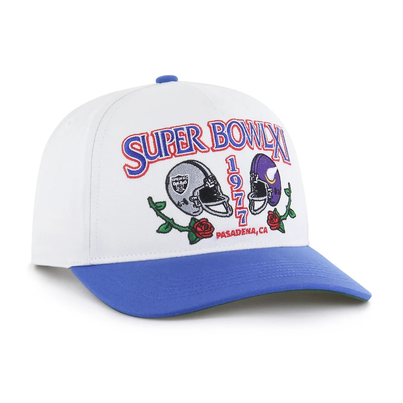 Men's '47 White/Royal NFL Multi-Team Throwback Dueling Logos Adjustable Hitch Hat