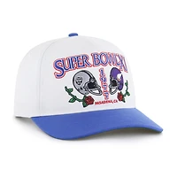 Men's '47 White/Royal NFL Multi-Team Throwback Dueling Logos Adjustable Hitch Hat