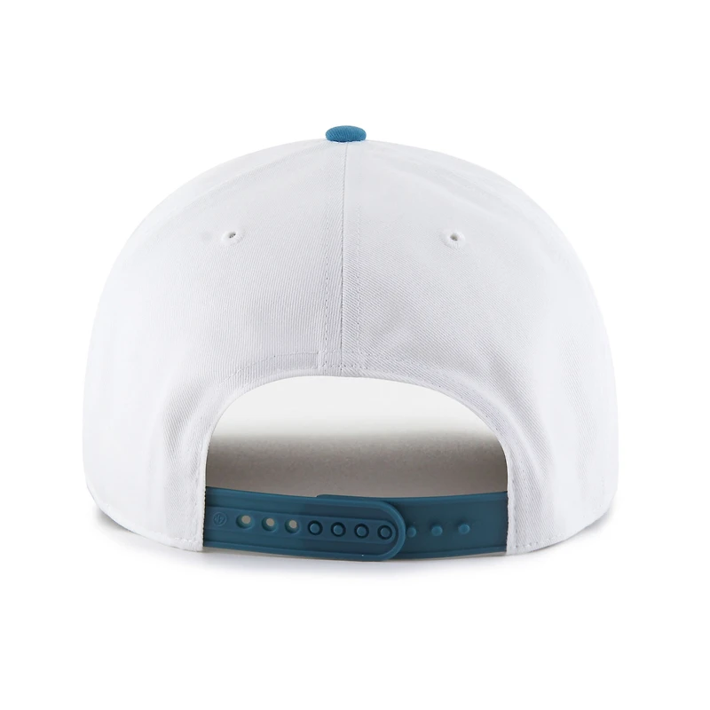 Casquette homme '47 blanche/turquoise NFL multi-équipes rétro avec logos duels et système de réglage de la hauteur