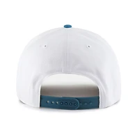 Casquette homme '47 blanche/turquoise NFL multi-équipes rétro avec logos duels et système de réglage de la hauteur