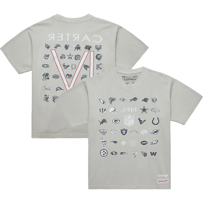 T-shirt gris Carter VI pour homme Mitchell & Ness x NFL Lil Wayne