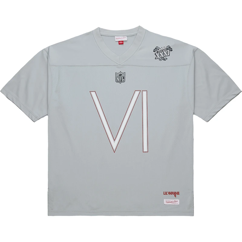 Maillot gris Mitchell & Ness x NFL Lil Wayne Super Bowl XXXI Tha Carter VI Fashion pour homme