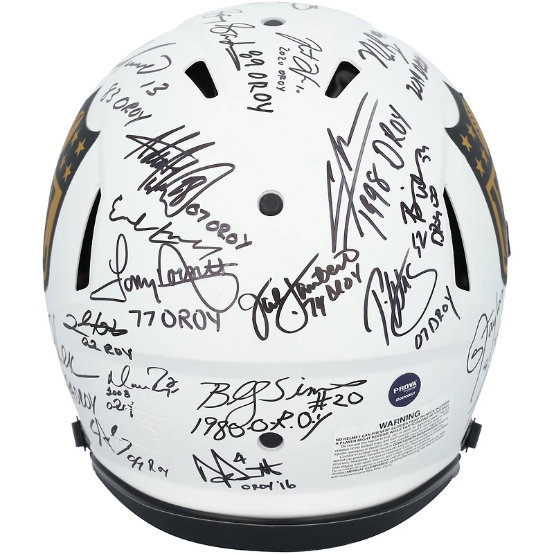 NFL Defensive & Offensive Players of the Year Autographed Riddell NFL Shield Speed Authentic Helmet with 29 Signatures & Multiple Inscriptions 