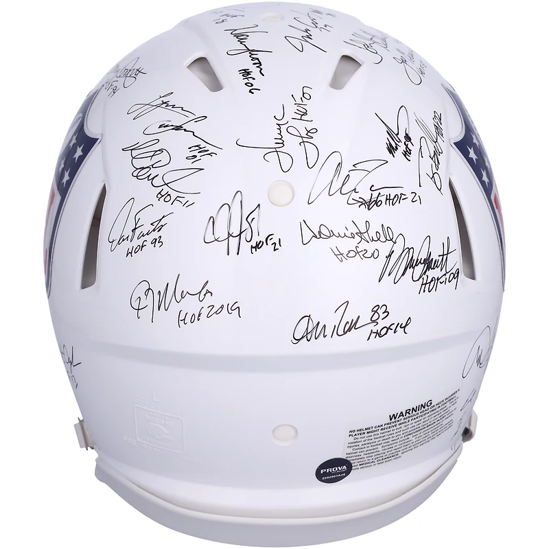 NFL Hall of Famers Autographed Riddell Speed Authentic Helmet with 34 Signatures & Induction Year Inscriptions - Limited Edition of 24