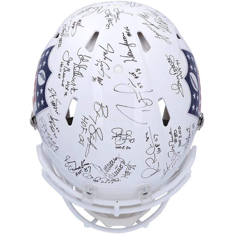 NFL Hall of Famers Autographed Riddell Speed Authentic Helmet with 34 Signatures & Induction Year Inscriptions - Limited Edition of 24