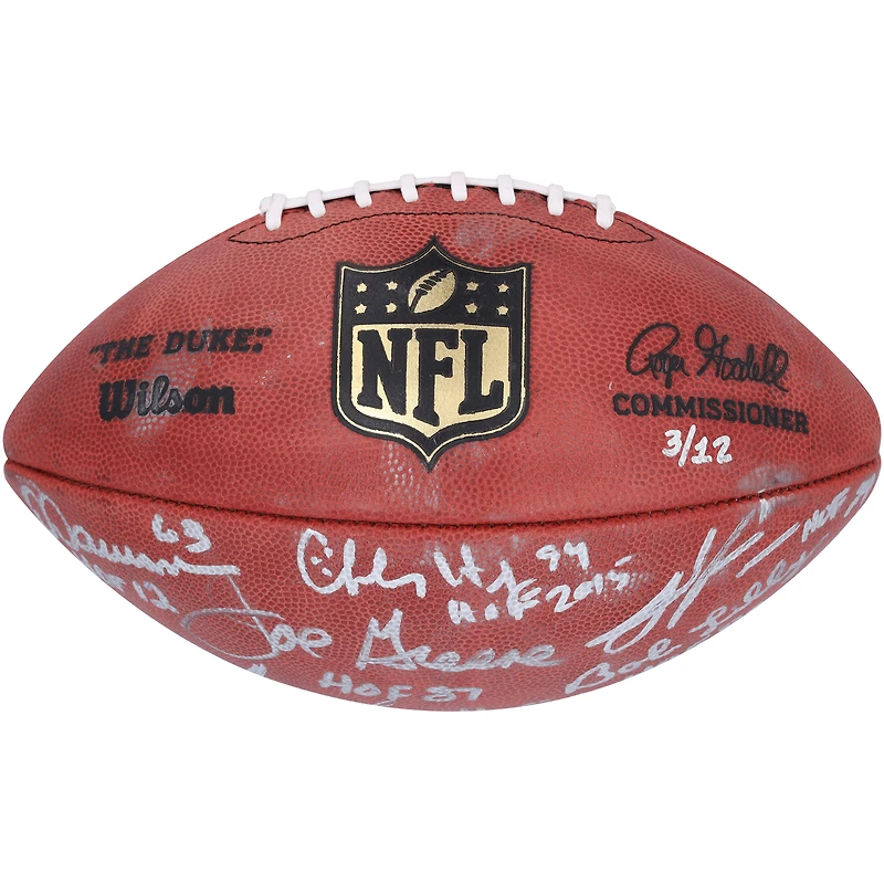 NFL Trench Goats Autographed Wilson Duke Football with 10 Signatures & Hall of Fame Induction Year Inscriptions - Limited Edition of 12