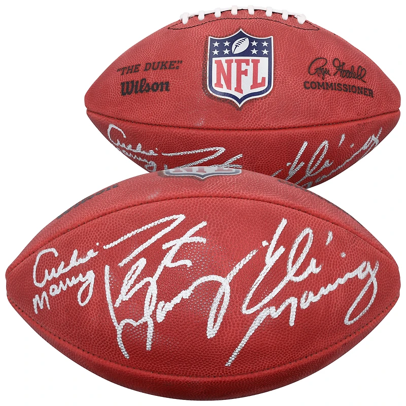 Peyton, Eli & Archie Manning Autographed Wilson Duke Full Color Football