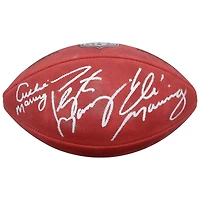 Ballon de football Wilson Duke en couleur, autographié par Peyton, Eli et Archie Manning