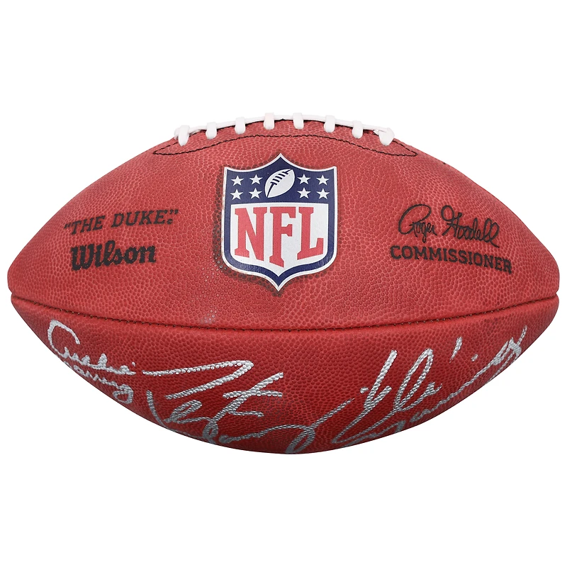 Ballon de football Wilson Duke en couleur, autographié par Peyton, Eli et Archie Manning
