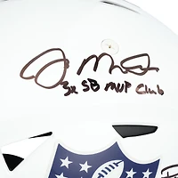 Casque authentique Riddell Speed ​​Flex NFL Shield autographié par Tom Brady, Patrick Mahomes et Joe Montana avec inscription « 3X SB MVP Club »