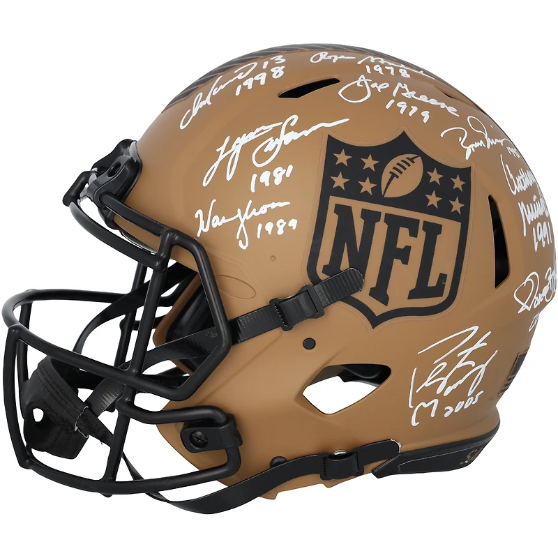 Walter Payton NFL Man of the Year Winners Autographed Riddell 2023 Salute To Service Speed Authentic Helmet with 20 Signatures & Recipient Year Inscriptions - Limited Edition of 25