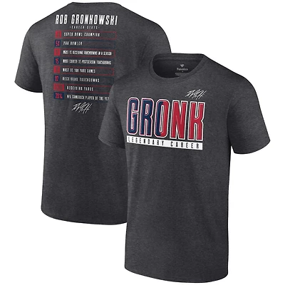 T-shirt Fanatics Rob Gronkowski Heather Charcoal pour hommes
