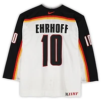 Maillot blanc Nike n° 10 porté par Christian Ehrhoff (équipe d'Allemagne) lors du match contre la République tchèque le 3 septembre 2004, pendant la Coupe du monde de hockey sur gazon.