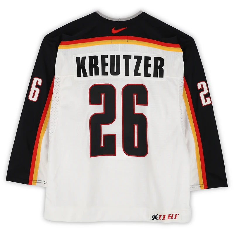 Daniel Kreutzer Team Germany Game-Used #26 White Nike Jersey vs. Team Czech Republic on September 3 during the 2004 World Cup of Hockey