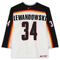 Eduard Lewandowski Team Germany Game-Used #34 White Nike Jersey vs. Team Czech Republic on September 3 during the 2004 World Cup of Hockey