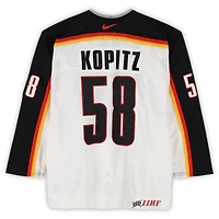 Lasse Kopitz Team Germany Game-Used #58 White Nike Jersey vs. Team Czech Republic on September 3 during the 2004 World Cup of Hockey