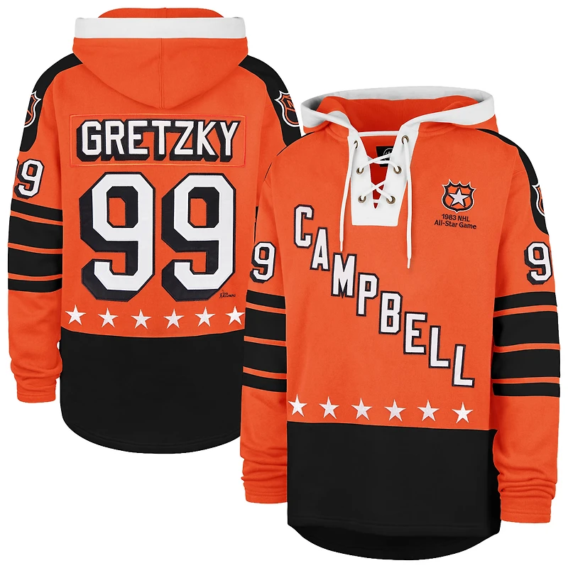 Men's '47 Wayne Gretzky Orange 1983 NHL All-Star Game Superior Lacer Hoodie
