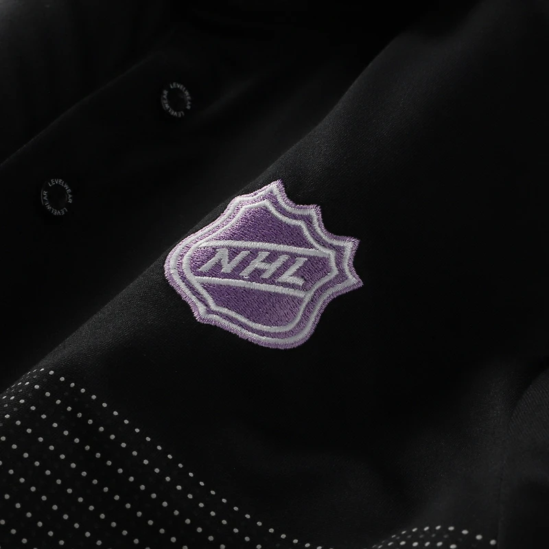 Polo Mason noir Levelwear pour homme, motif hockey sur glace de la LNH, jour du repêchage, lutte contre le cancer