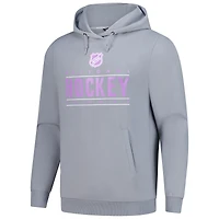 Men's Levelwear Gray NHL Hockey Fights Cancer Pulsar Off Season Tri-Blend Pullover Hoodie