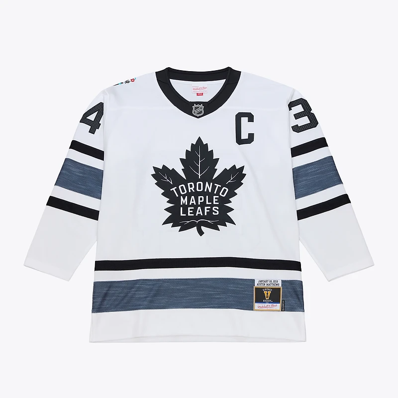 Maillot de puissance Mitchell & Ness Auston Matthews blanc pour homme, match des étoiles 2019