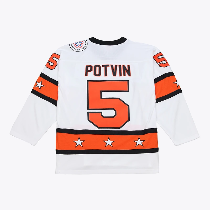 Maillot Mitchell & Ness Denis Potvin blanc pour homme, édition spéciale Jeu de puissance du Match des étoiles la LNH 1976