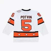 Maillot Mitchell & Ness Denis Potvin blanc pour homme, édition spéciale Jeu de puissance du Match des étoiles la LNH 1976