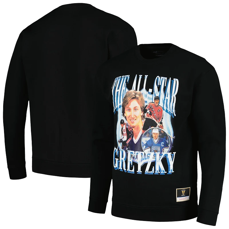 Chandail à capuchon des étoiles de la LNH Mitchell & Ness Wayne Gretzky pour hommes, noir