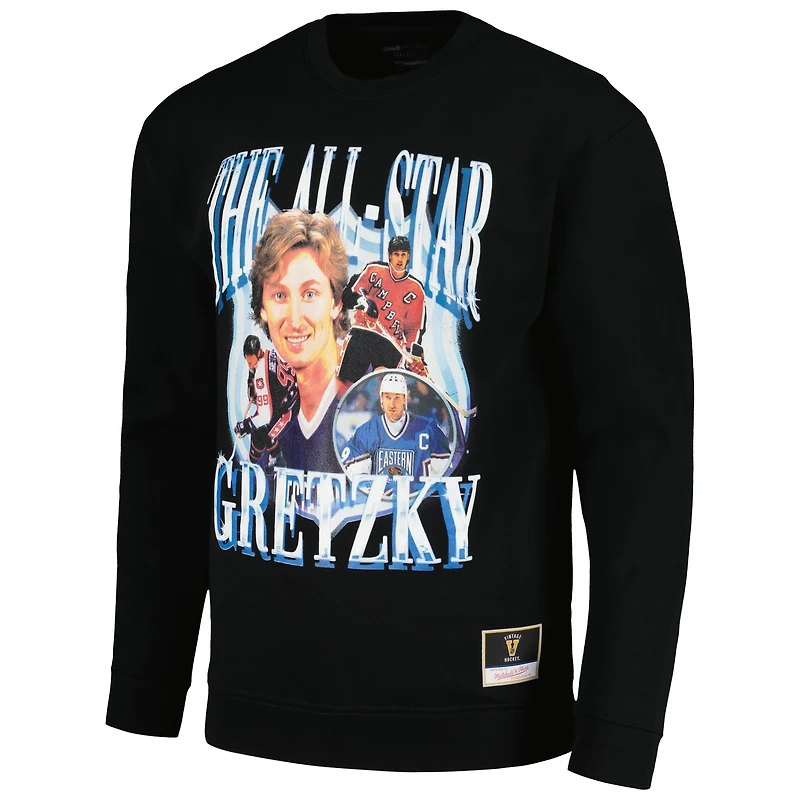 Chandail à capuchon des étoiles de la LNH Mitchell & Ness Wayne Gretzky pour hommes, noir