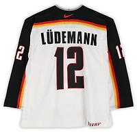 Mirko Ludemann Team Germany Game-Used #12 White Nike Jersey vs. Team Czech Republic on September 3 during the 2004 World Cup of Hockey