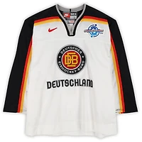 Oliver Jonas Team Germany Game-Used #1 White Nike Jersey vs. Team Czech Republic on September 3 during the 2004 World Cup of Hockey