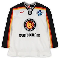 Robert Leask Team Germany Game-Used #5 White Nike Jersey vs. Team Czech Republic on September 3 during the 2004 World Cup of Hockey