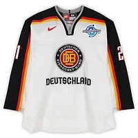 Stefan Ustorf Team Germany Game-Used #21 White Nike Jersey vs. Team Czech Republic on September 3 during the 2004 World Cup of Hockey
