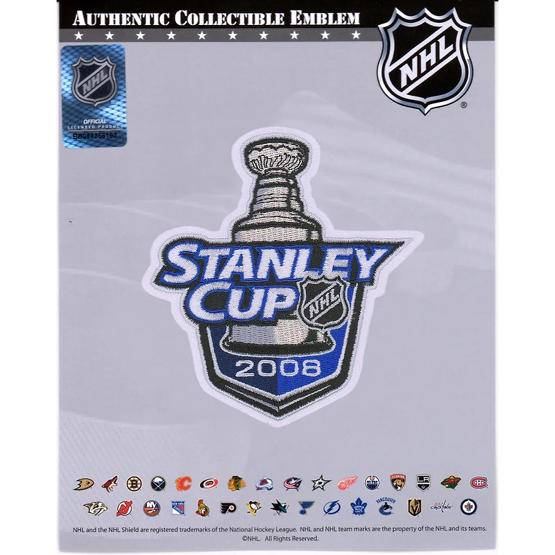 Écusson de maillot non signé de l'emblème national de la finale de la Coupe Stanley 2008 des Red Wings de Détroit contre les Penguins de Pittsburgh