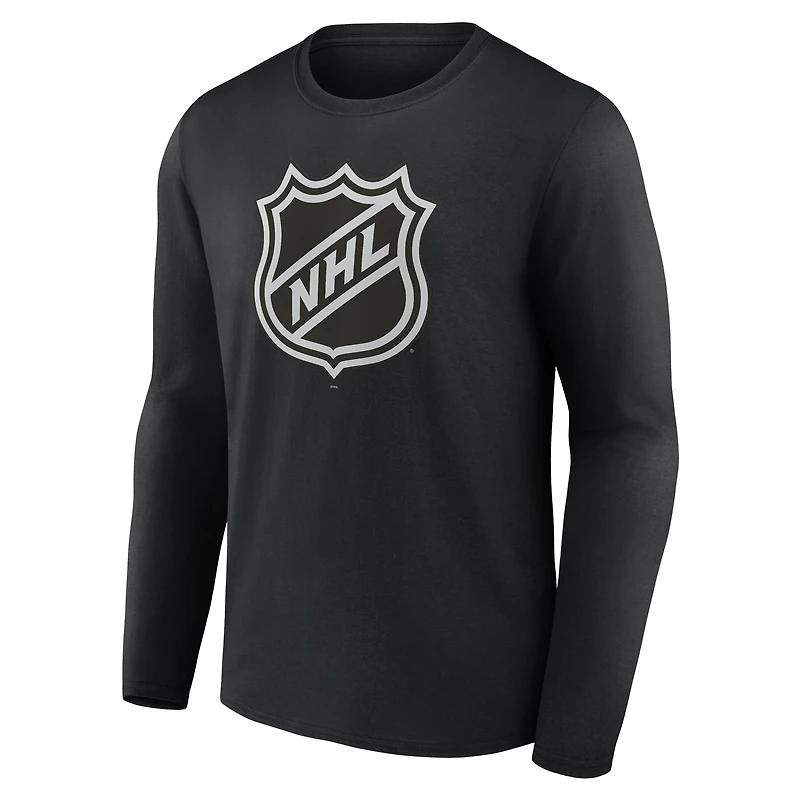 Men's  Black NHL Logo Long Sleeve T-Shirt