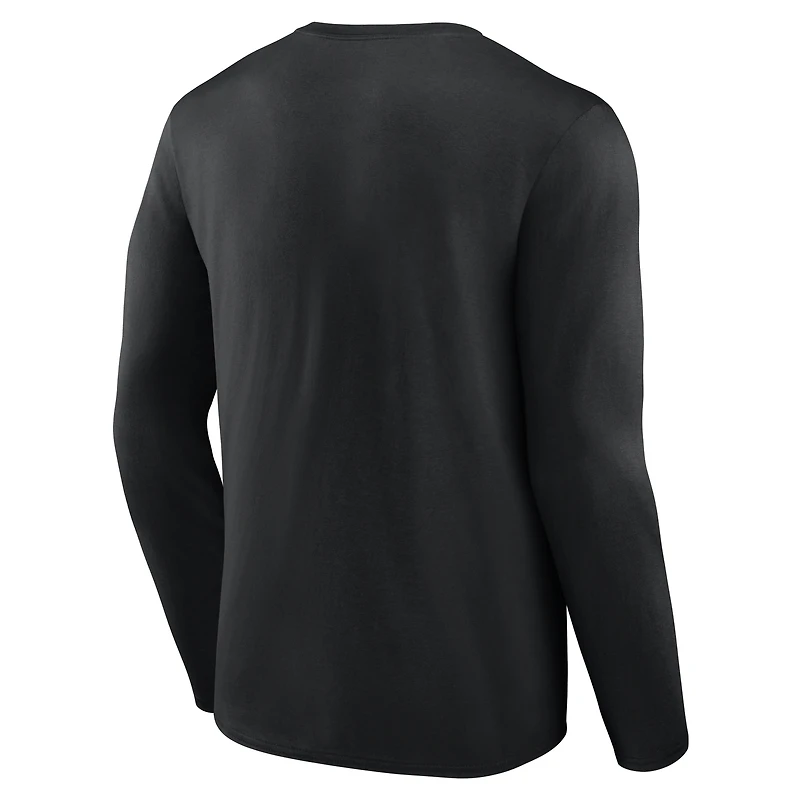 Men's  Black NHL Logo Long Sleeve T-Shirt
