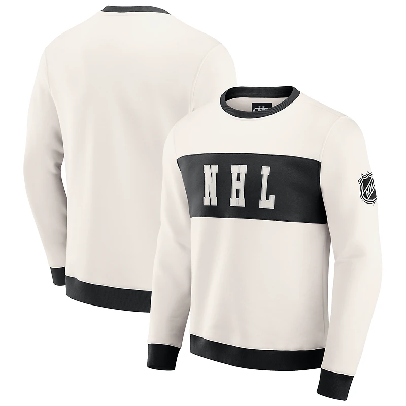 Men's Darius Rucker Collection by Fanatics  Cream NHL-Logo Colorblock Pullover Sweatshirt