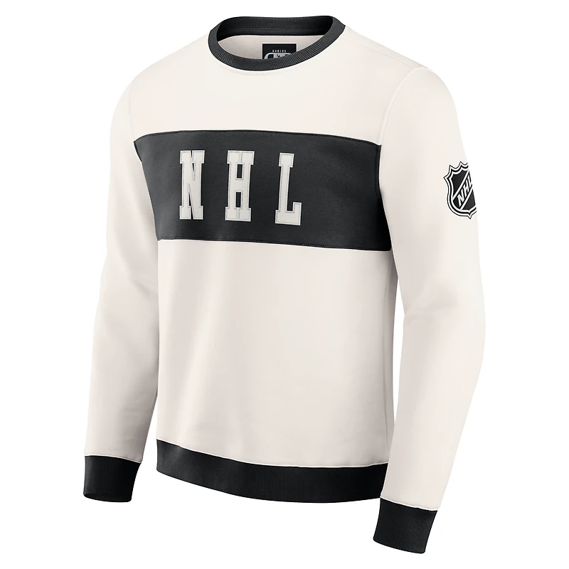 Men's Darius Rucker Collection by Fanatics  Cream NHL-Logo Colorblock Pullover Sweatshirt