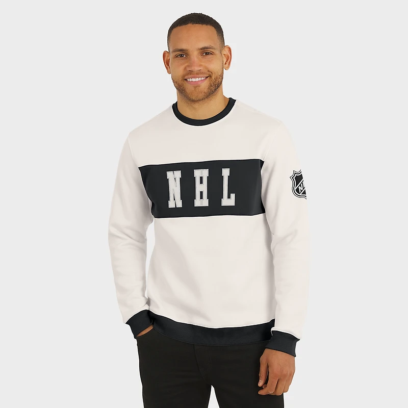 Men's Darius Rucker Collection by Fanatics Cream NHL-Logo Colorblock Pullover Sweatshirt