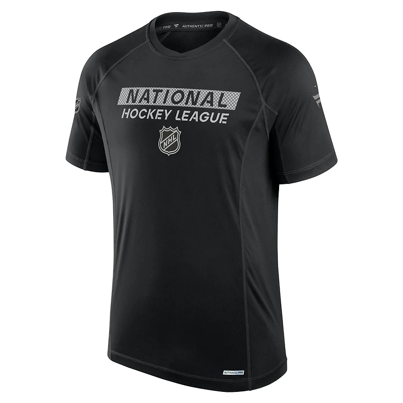 T-shirt technique authentique Pro Rink NHL Fanatics noir pour homme