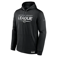 Sweat à capuche en molleton authentique noir Fanatics avec logo NHL pour homme