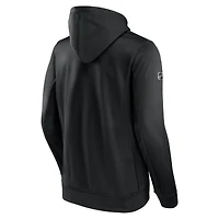 Sweat à capuche en molleton authentique noir Fanatics avec logo NHL pour homme