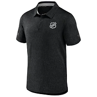 Men's Fanatics  Black NHL-Logo Authentic Pro Jacquard Polo