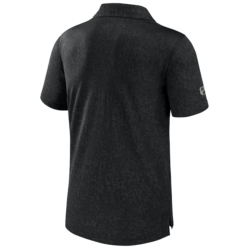 Men's Fanatics  Black NHL-Logo Authentic Pro Jacquard Polo