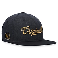 Men's Fanatics Black NHL Logo Original 6 Script Snapback Hat