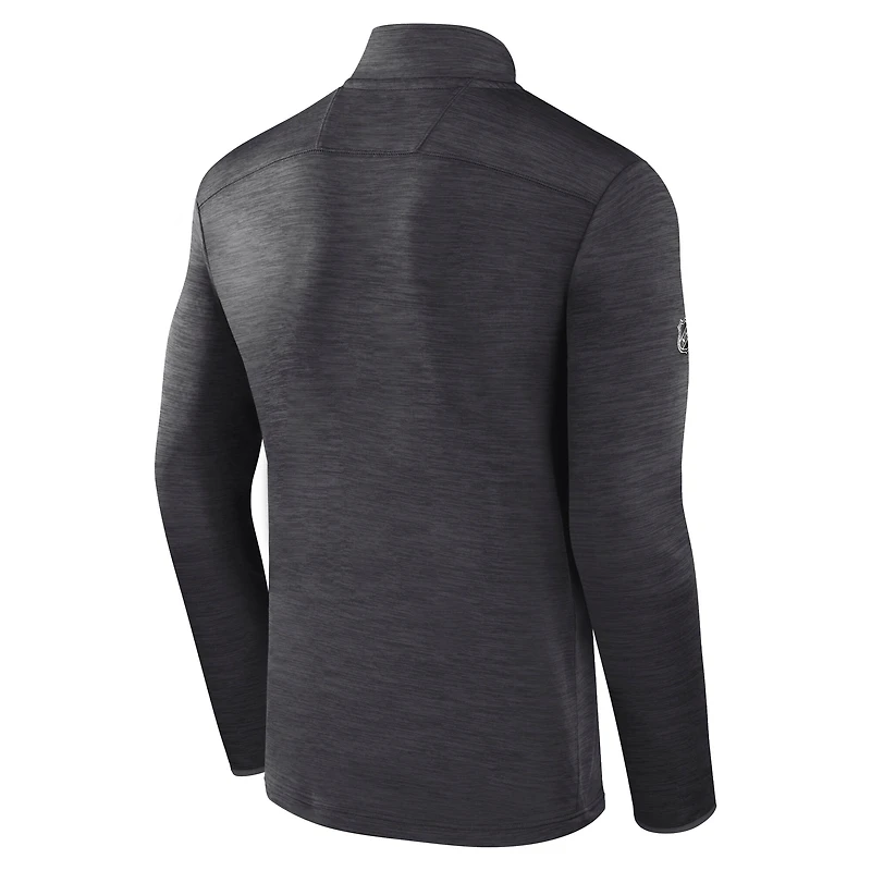 Men's Fanatics Charcoal NHL Authentic Pro The Alumni Quarter-Zip Top