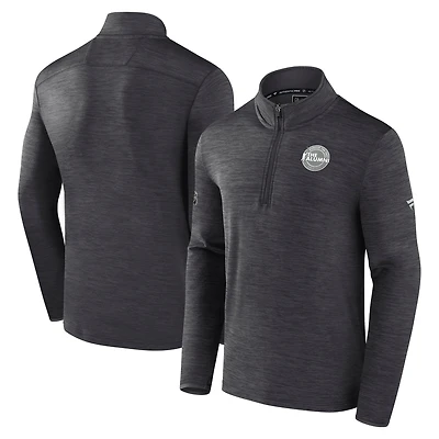 Men's Fanatics Charcoal NHL Authentic Pro The Alumni Quarter-Zip Top