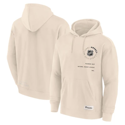 Sweat à capuche crème Fanatics pour homme avec logo NHL Future Ground Info